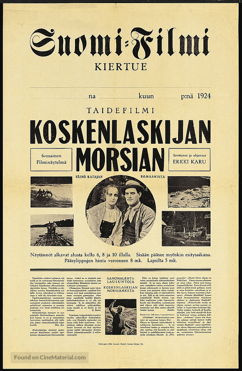 Koskenlaskijan morsian - Finnish Movie Poster