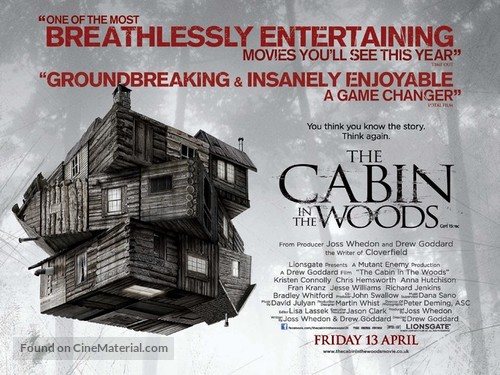 The Cabin in the Woods - British Movie Poster