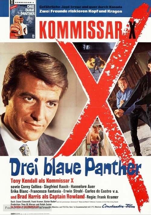 Kommissar X - Drei blaue Panther - German Movie Poster