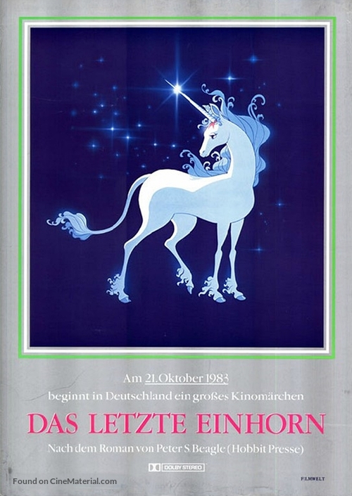 The Last Unicorn - German Movie Poster