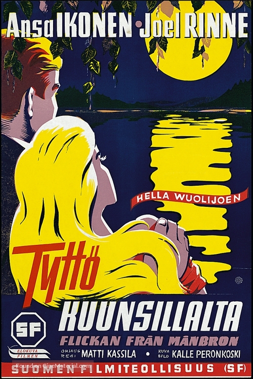 Tytt&ouml; kuunsillalta - Finnish Movie Poster