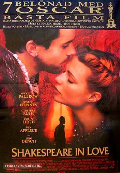 Shakespeare In Love - Swedish Movie Poster