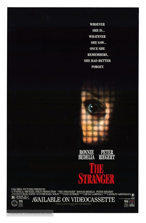 The Stranger - Video release movie poster