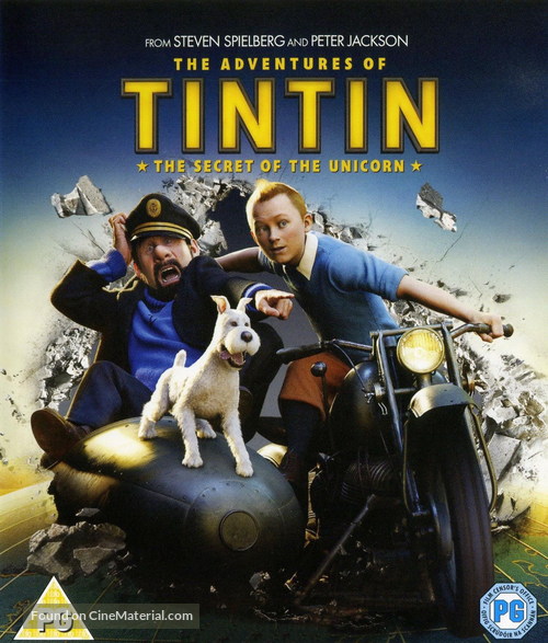 The Adventures of Tintin: The Secret of the Unicorn - British Blu-Ray movie cover