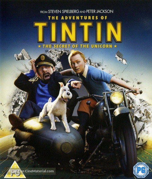 The Adventures of Tintin: The Secret of the Unicorn - British Blu-Ray movie cover