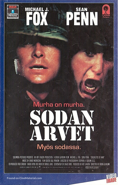 Casualties of War - Finnish VHS movie cover