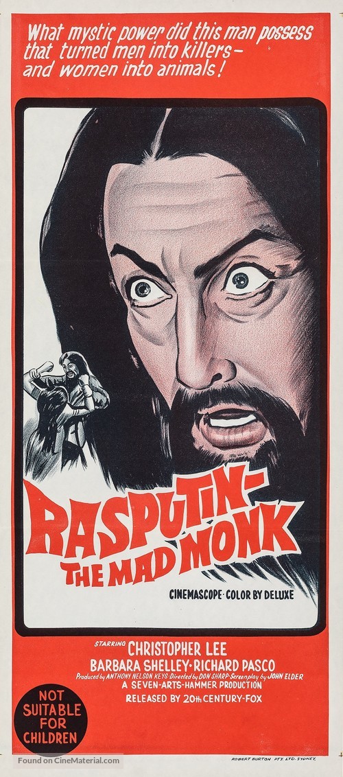 Rasputin: The Mad Monk - Australian Movie Poster