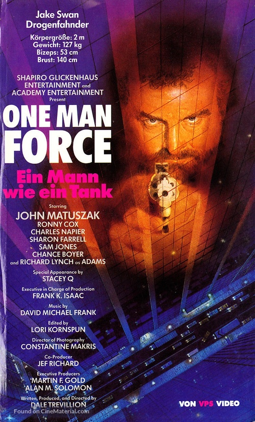 One Man Force - German VHS movie cover