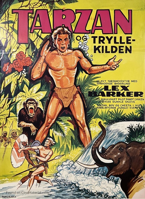 Tarzan&#039;s Magic Fountain - Danish Movie Poster