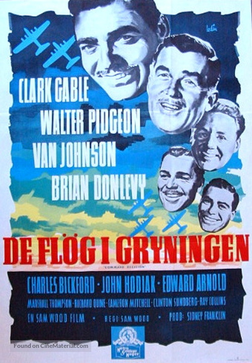 Command Decision - Swedish Movie Poster