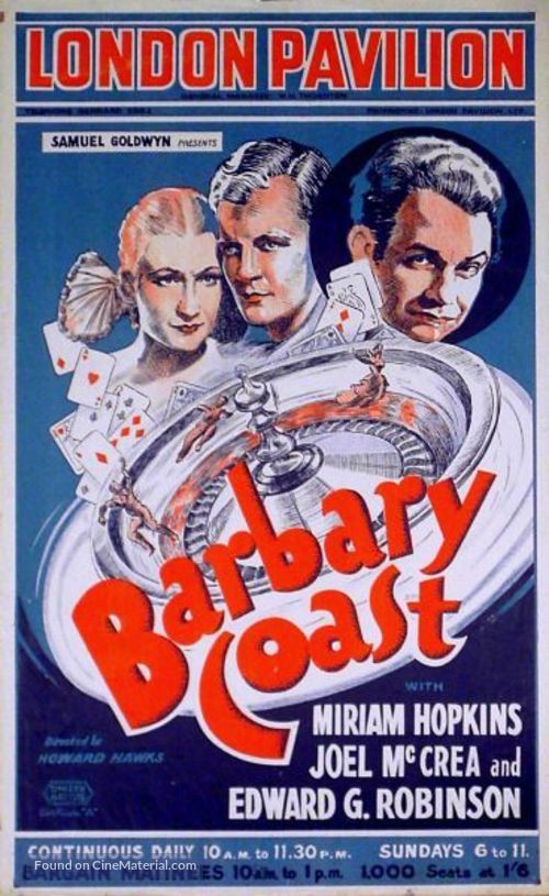 Barbary Coast - British Movie Poster
