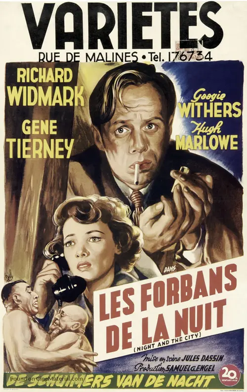 Night And The City 1950 Belgian Movie Poster