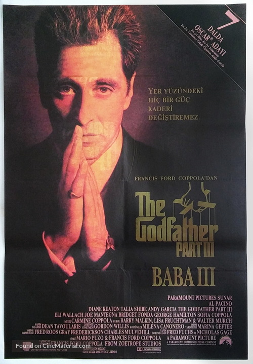 The Godfather: Part III - Turkish Movie Poster