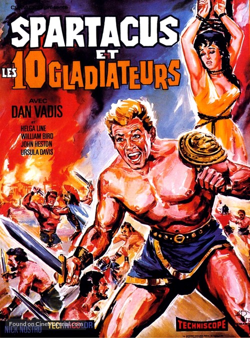 Gli invincibili dieci gladiatori - French Movie Poster