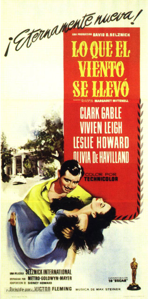 Gone with the Wind - Spanish Movie Poster