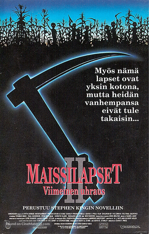 Children of the Corn II: The Final Sacrifice - Finnish VHS movie cover