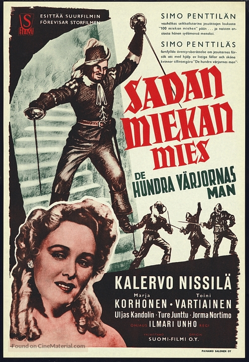 Sadan miekan mies - Finnish Movie Poster