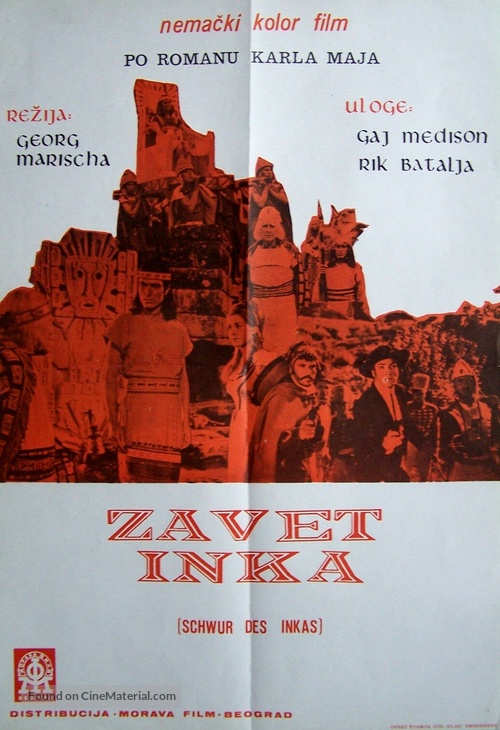 Das Verm&auml;chtnis des Inka - Yugoslav Movie Poster