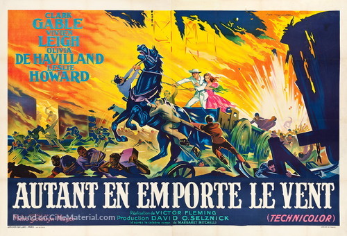 Gone with the Wind - French Re-release movie poster
