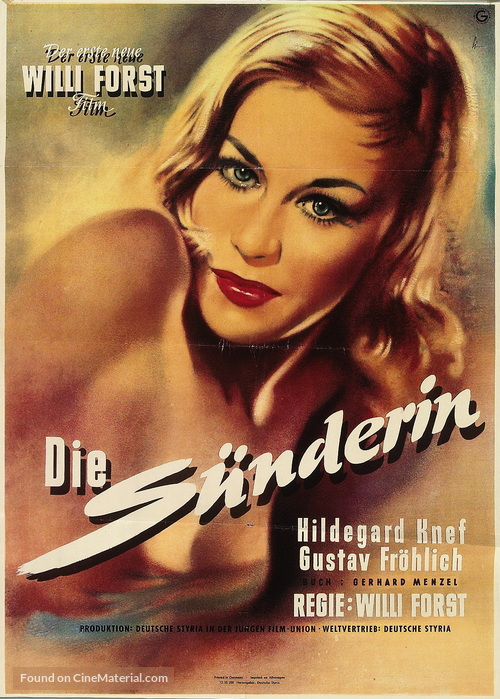 S&uuml;nderin, Die - German Movie Poster