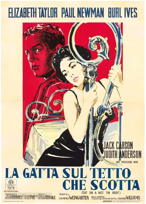 Cat on a Hot Tin Roof - Italian Movie Poster