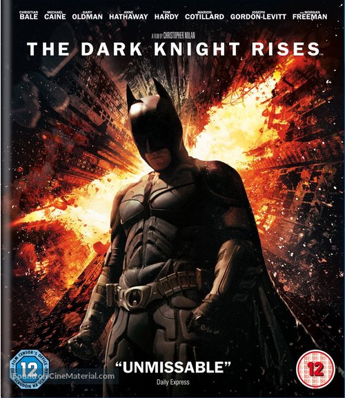 The Dark Knight Rises - British Blu-Ray movie cover