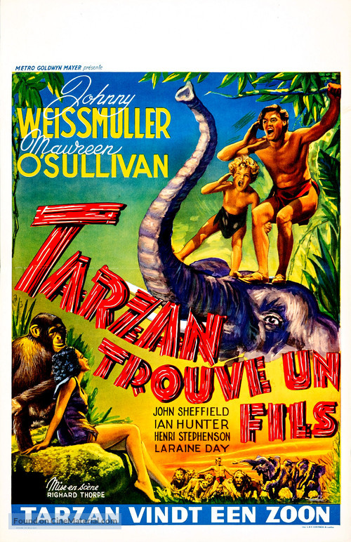 Tarzan Finds a Son! - Belgian Movie Poster