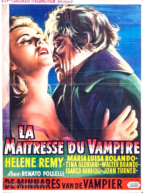 L&#039;amante del vampiro - Belgian Movie Poster