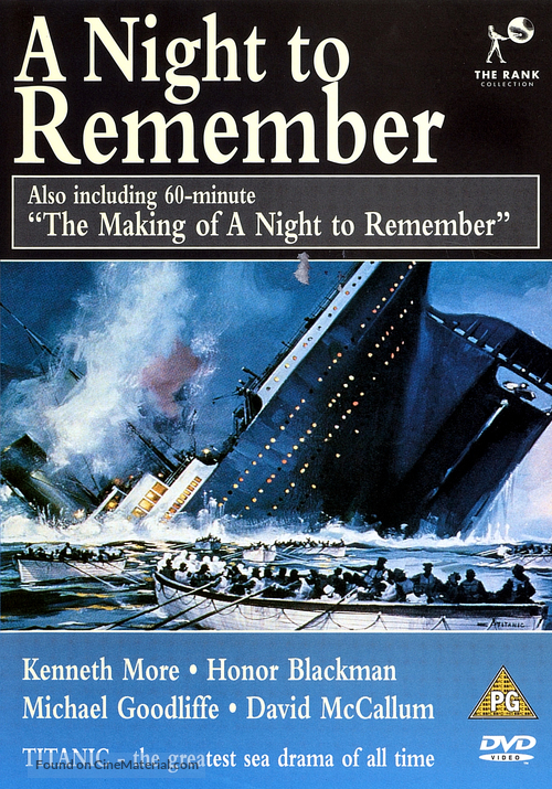 A Night to Remember - British DVD movie cover