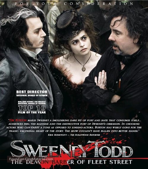 Sweeney Todd: The Demon Barber of Fleet Street - For your consideration movie poster