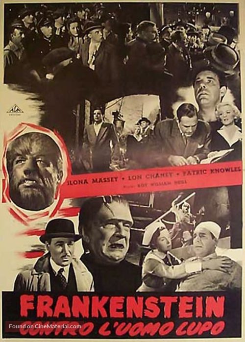 Frankenstein Meets the Wolf Man - Italian Movie Poster