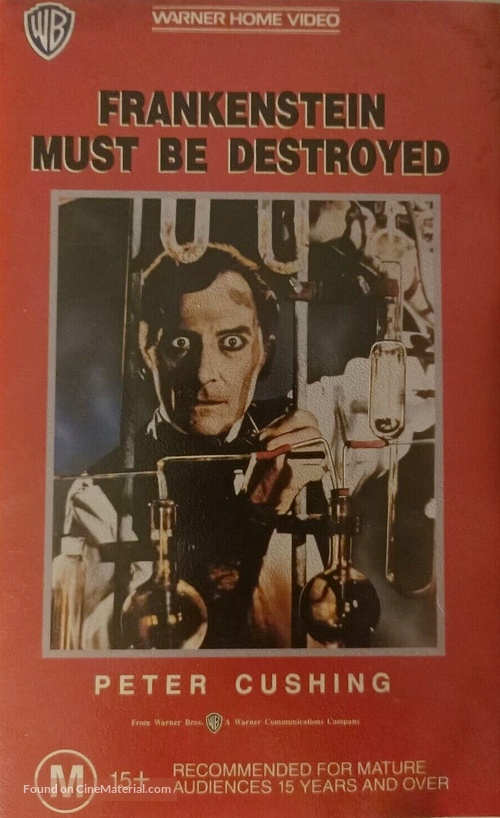 Frankenstein Must Be Destroyed - Australian VHS movie cover