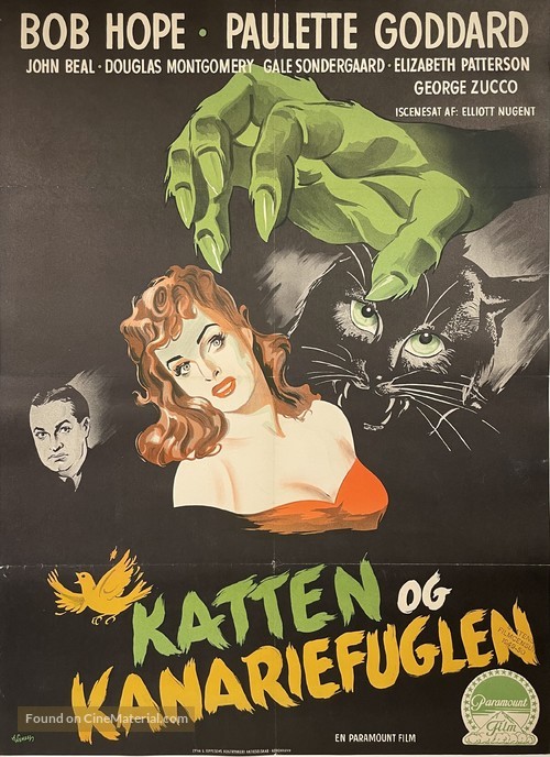 The Cat and the Canary - Danish Movie Poster