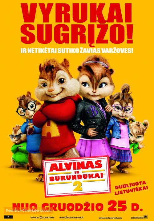 Alvin and the Chipmunks: The Squeakquel - Lithuanian Movie Poster