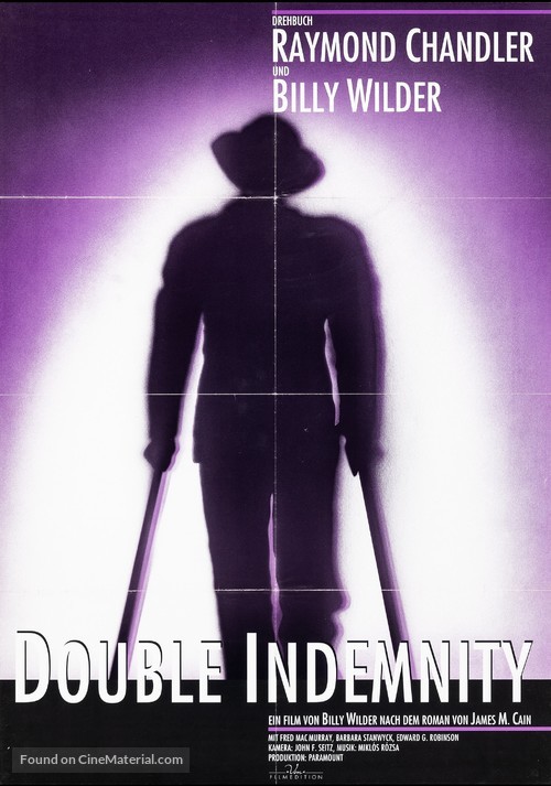 Double Indemnity - German Re-release movie poster