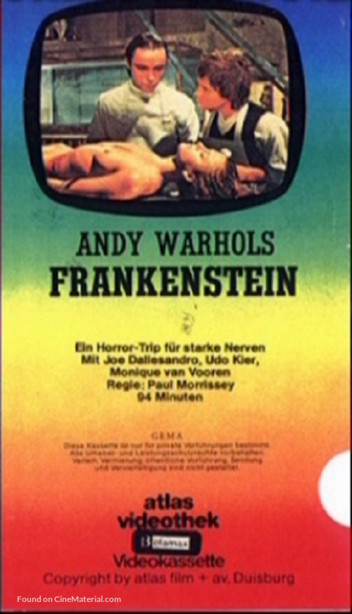 Flesh for Frankenstein - German VHS movie cover