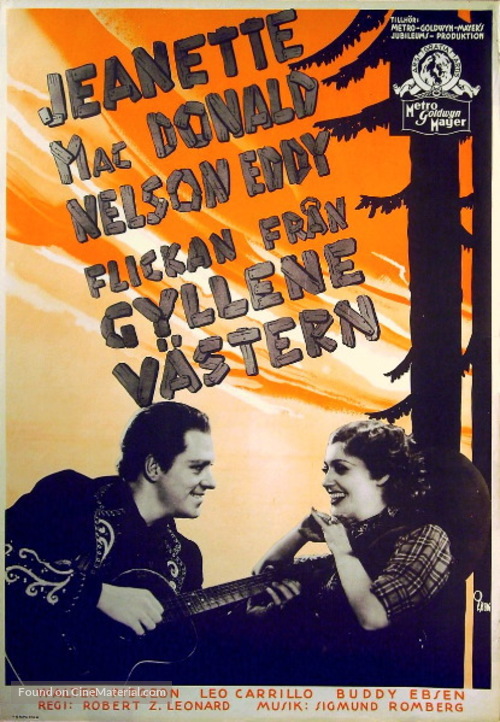 The Girl of the Golden West - Swedish Movie Poster