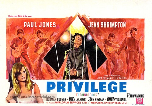Privilege - Belgian Movie Poster