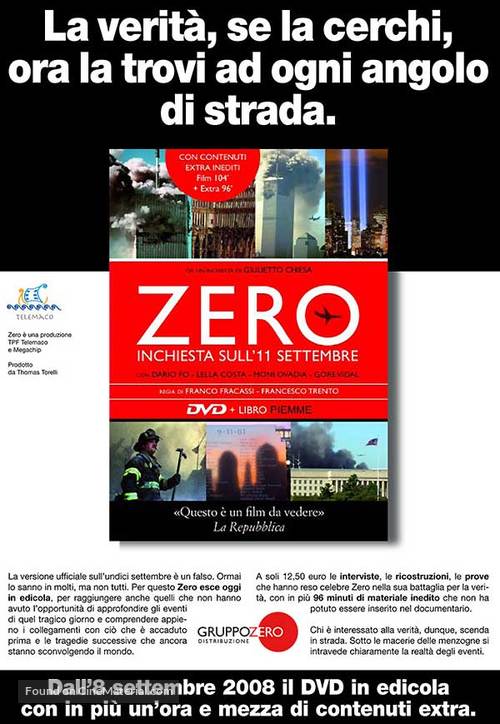 Zero: An Investigation Into 9/11 - Italian Movie Poster