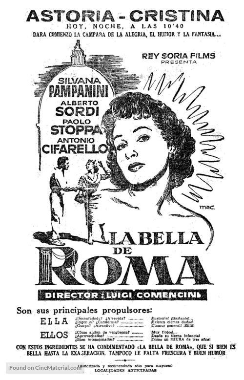 La bella di Roma - Spanish poster