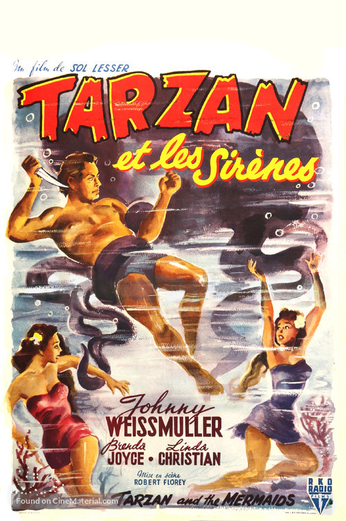 Tarzan and the Mermaids - Belgian Movie Poster
