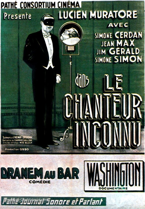 Le chanteur inconnu - French Movie Poster