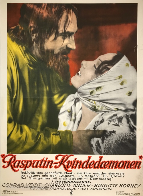 Rasputin, D&auml;mon der Frauen - Danish Movie Poster