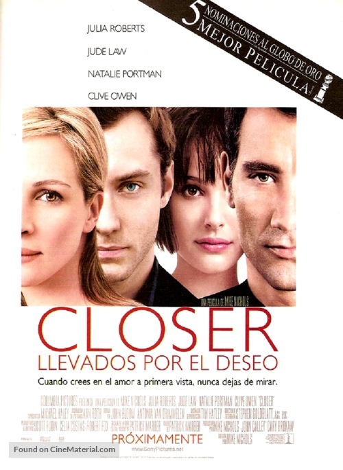 Closer - Argentinian poster