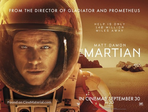 The Martian - British Movie Poster