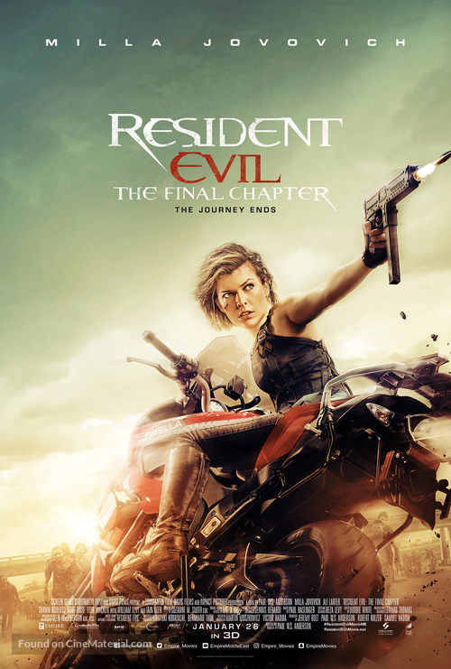 Resident Evil: The Final Chapter - Lebanese Movie Poster
