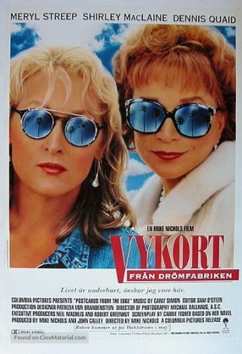 Postcards from the Edge - Swedish Movie Poster