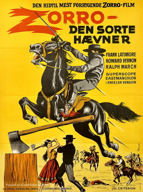 La venganza del Zorro - Danish Movie Poster