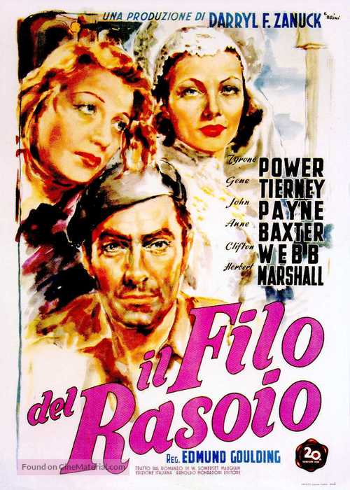 The Razor&#039;s Edge - Italian Movie Poster