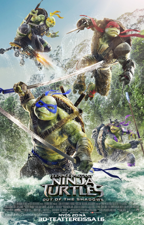 Teenage Mutant Ninja Turtles: Out of the Shadows - Finnish Movie Poster